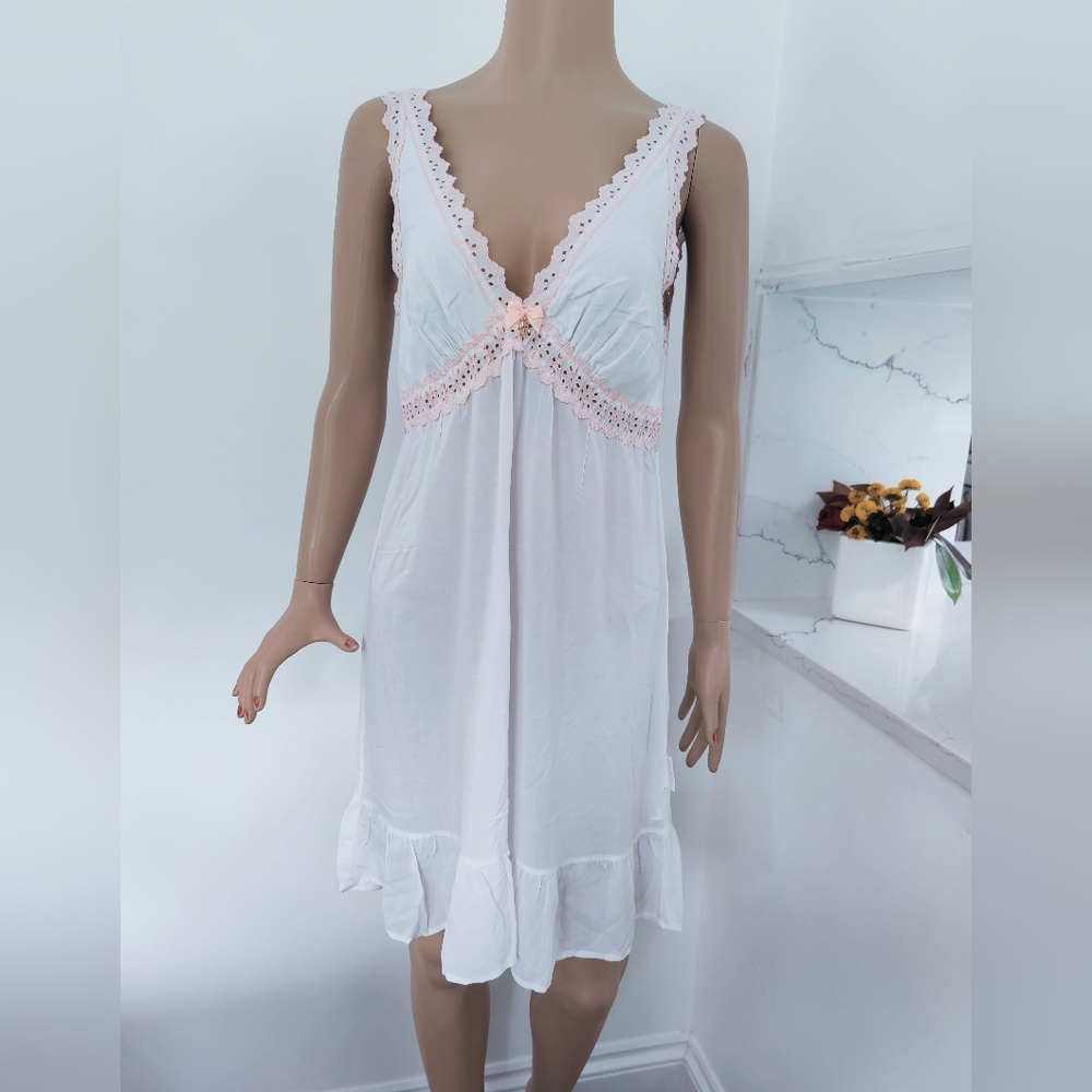 TED BAKER Ladies Pyjama Lounge Wear Night Dress White Size 10 Worn Once Immacula - Picture 2 of 13